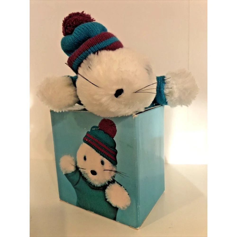 AVON BABY SEAL SCOOTER PLUSH STUFFED HAND PUPPET FULL‎ BODY W/box Vintage